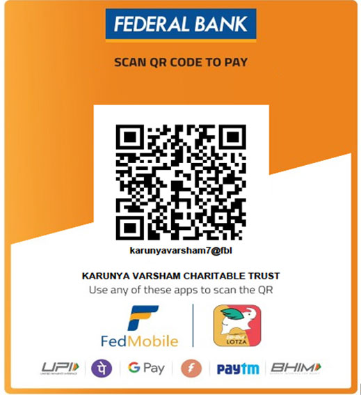 karunyavarsham federal bank account qr code